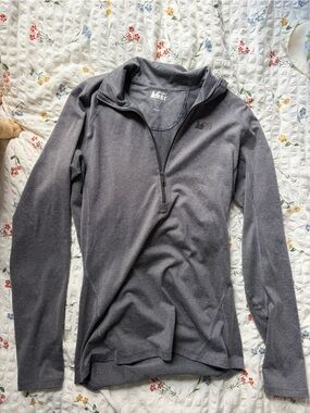 REI Women's Dark Heather Gray Half-Zip Pullover